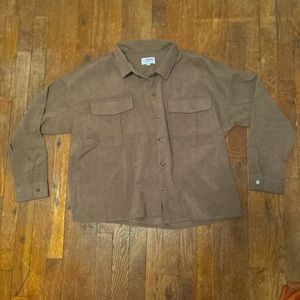Brown Corduroy button up double front pocket